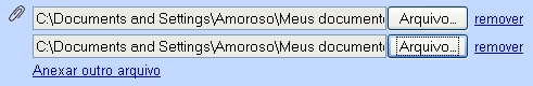 Anexando quantos arquivos forem necessários.