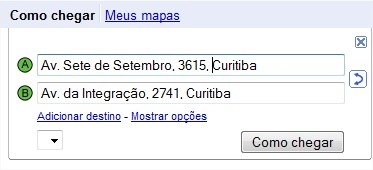 Informe os endereços e então veja o melhor trajeto para se deslocar